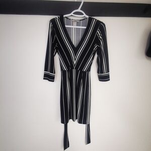 H&M Black and White Asymmetrical Dress